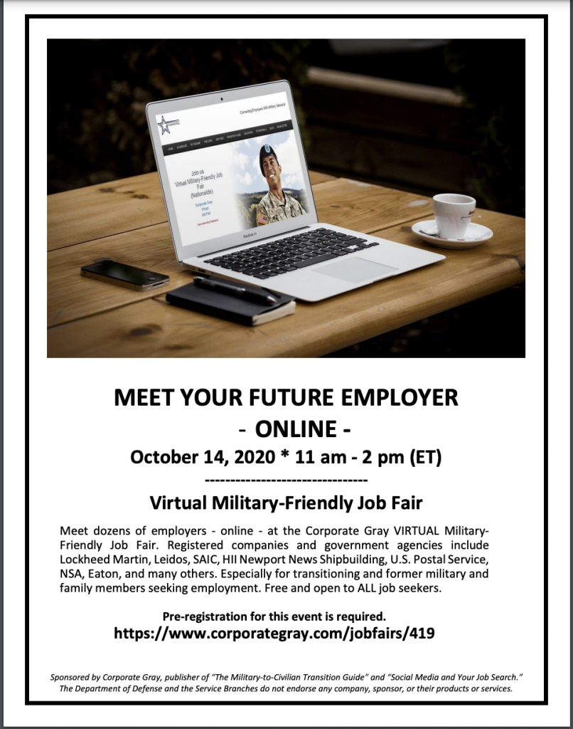 Corporate gray military job fair
